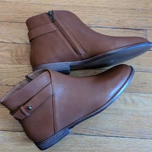 Madewell cognac brown leather booties
